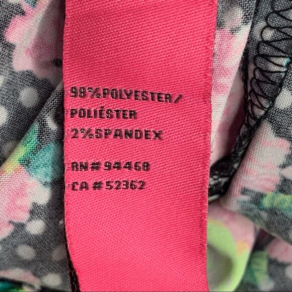 Betsey Johnson Blouse Size M Polka Dot Floral Print Long Sleeve - Picture 9 of 11